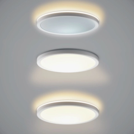 Biała, okrągła lampa sufitowa ⌀30 PLF-63452-300R-28W-WH z serii CORTE - 2