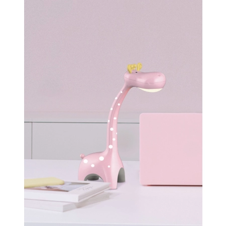 Lampka biurkowa dziecięca LED zwierzątko K-BL1601 RÓŻOWY z serii ŻYRAFA - wizualizacja