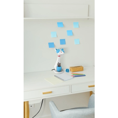 Ozdobna, ledowa lampka biurkowa K-BL1605 NIEBIESKI z serii KOTEK - wizualizacja