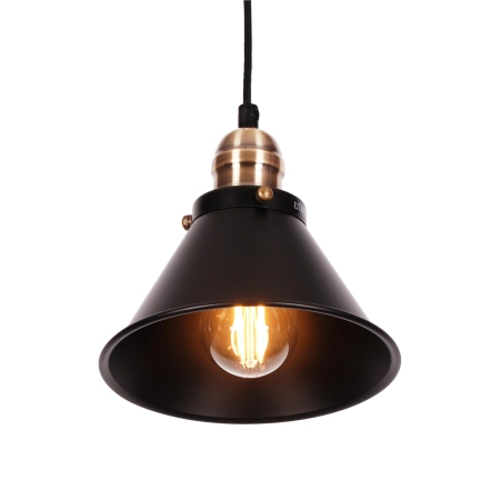 Industrialna, czarna, metalowa lampa wisząca K-8038-1 z serii MORENO 3