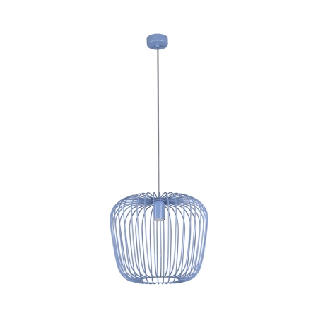 Lampa wisząca z niebieskim, drucianym kloszem K-4102 z serii EDEN