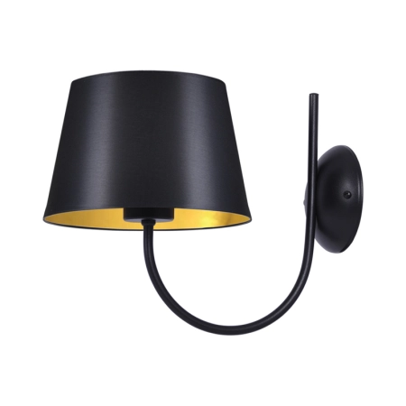 Stylowa lampa ścienna z czarno-złotym abażurem K-4337 z serii SASTO
