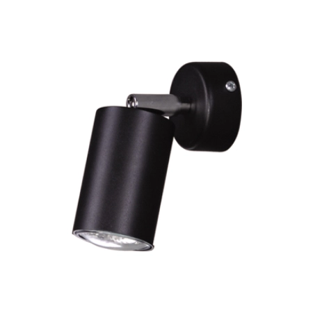 Industrialna, czarna lampa ścienna w kształcie tuby K-4408 z serii MONTI