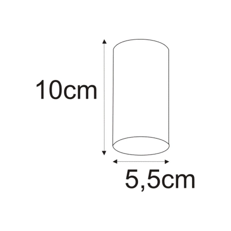Spot w kształcie krótkiej tuby GU10 10cm K-4414 z serii MILE WHITE - wymiary