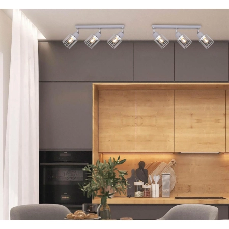 Druciane, szare reflektory na listwie do kuchni K-4582 z serii TROY GRAY - wizualizacja
