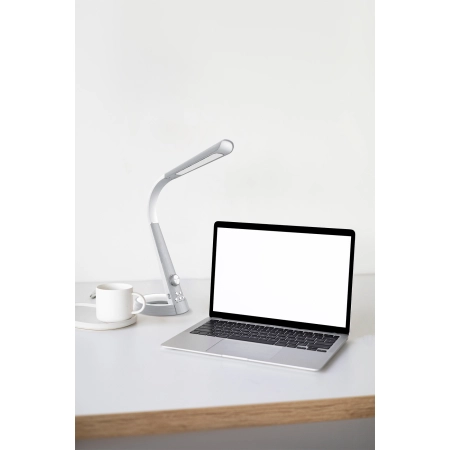 Wielofunkcyjna, ledowa lampka biurkowa K-BL1063 SREBRNY z serii BERKANE - wizualizacja