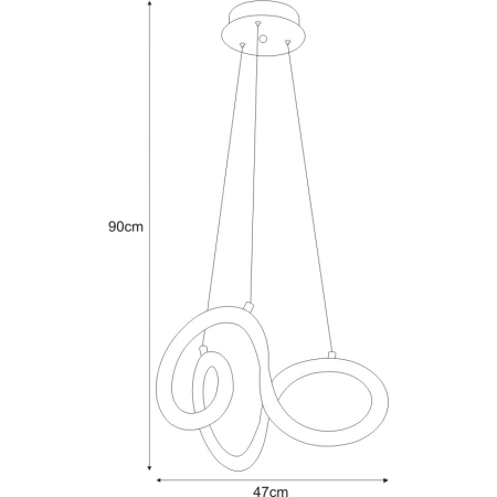 Dekoracyjny żyrandol LED o nietypowym kształcie K-8054 z serii EMILLY 2 - wymiary