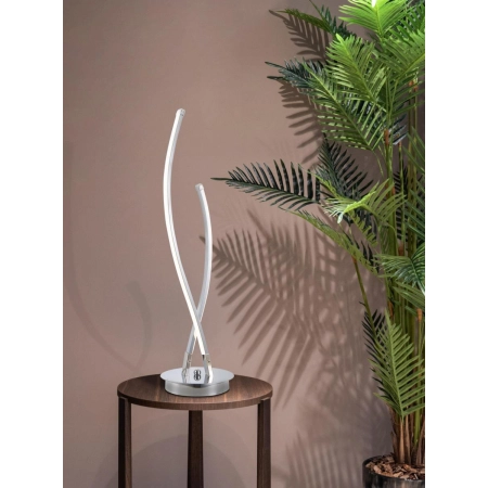 Designerska, srebrna lampka stołowa do salonu K-8078 z serii JUSTIN - wizualizacja