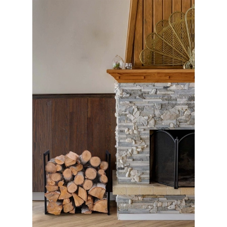 Niski, minimalistyczny stojak na drewno KS-14 WOOD S - KAJA HOME - wizualizacja