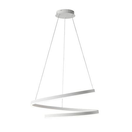 Biała, ledowa lampa wisząca w kształcie sprężyny K-8182 z serii KOLOSO