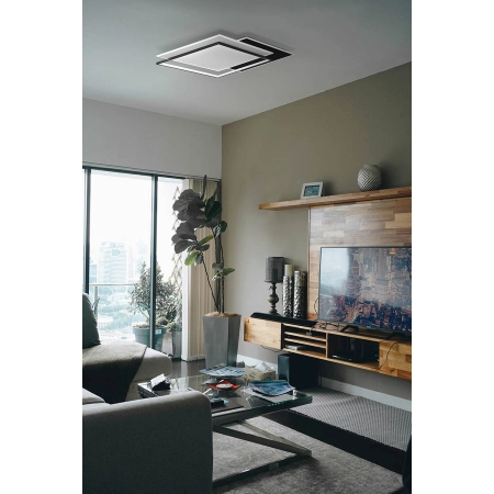 Dekoracyjny, czarno biały plafon, wbudowany LED K-8193 z serii LAGOS - wizualizacja