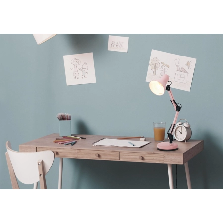 Pastelowa lampka biurkowa do pokoju dziewczynki K-MT-COSMO RÓŻOWY - wizualizacja