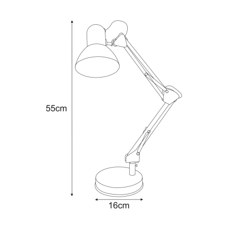 Regulowana lampa biurkowa w kolorze miętowym K-MT-COSMO MIĘTOWY - wymiary