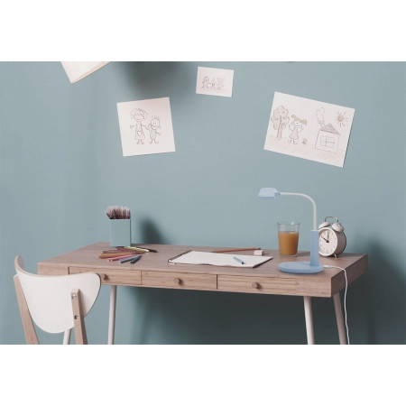 Niebieska lampka biurkowa, wbudowany LED K-BL1521 NIEBIESKI seria MILO - wizualizacja
