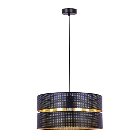Lampa wisząca z czarno-złotym abażurem K-5221 z serii ZIMBO