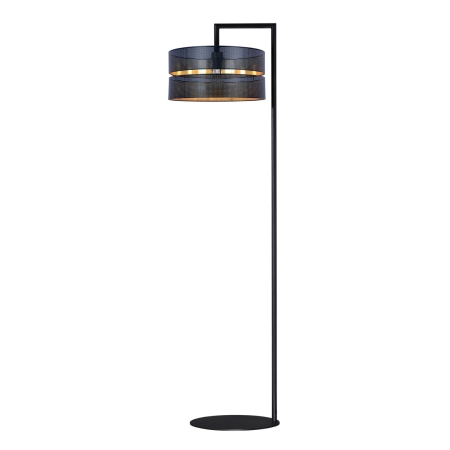 Czarna lampa podłogowa z dekoracyjnym abażurem K-5225 z serii ZIMBO