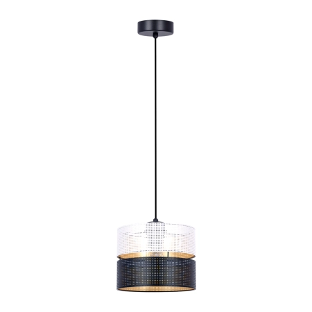 Lampa wisząca z eleganckim czarno-białym abażurem K-5290 z serii VEGA