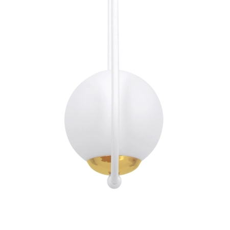 Biała lampa wisząca ze złotym, ozdobnym elementem K-5300 z serii ARLENA