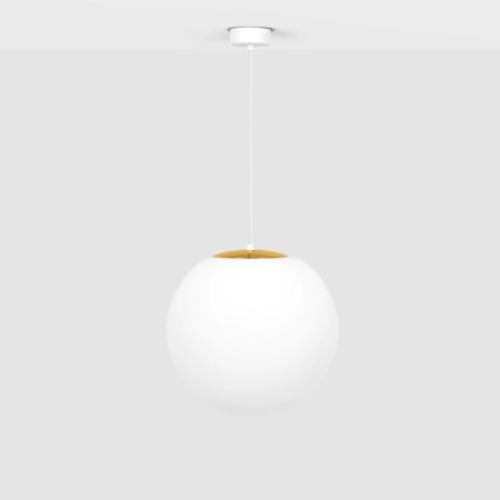 Lampa wisząca, pojedyncza kula, w białym kolorze K-5312 z serii ELMO