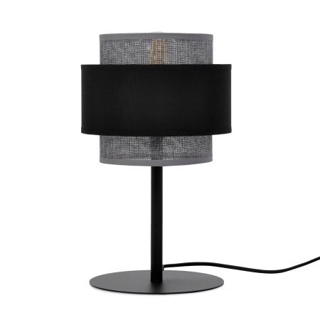 Lampka stołowa z czarno-szarym abażurem K-5176 z serii ETELA