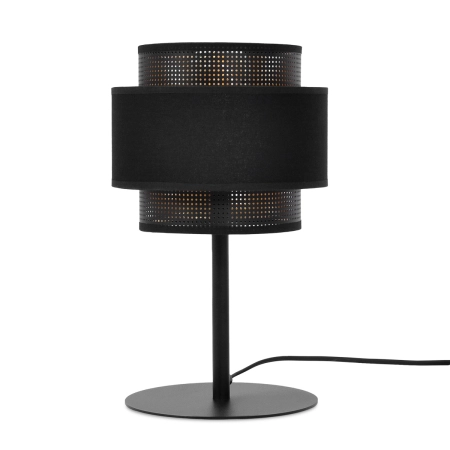 Czarna lampka stołowa, nocna, podwójny abażur K-5286 z serii AMOS