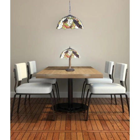 Stylowa, ponadczasowa, witrażowa lampka stołowa K-G161420 z serii FARINA - wizualizacja 3