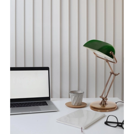 Elegancka lampka w stylu bankierki, do biura K-8041 z serii BANK - wizualizacja