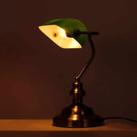 Designerska, stylowa lampka na biurko, styl bankierki K-8042 z serii BANK 3