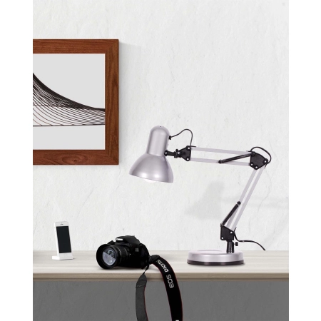 Industrialna, składana lampka biurkowa K-MT-COSMO SREBRNY z serii COSMO - wizualizacja