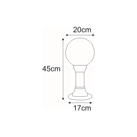 Niska zewnętrzna lampa K-ML-OGROD 200 0.2 KL. PRYZMAT z serii ASTRID - wymiary