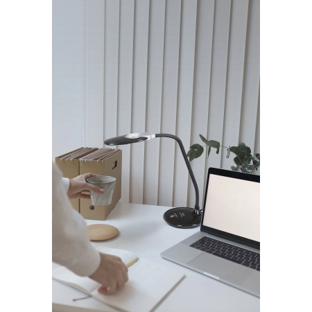 Lampka biurkowa z elastycznym ramieniem K-BL1208 CZARNY z serii SOLO - wizualizacja