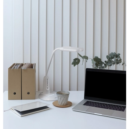 Lampka biurkowa LED z elastycznym ramieniem K-BL1391 BIAŁY z serii TIMO - wizualizacja