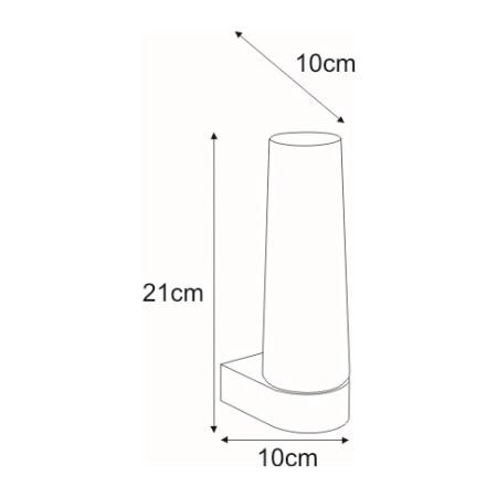 Minimalistyczna, łazienkowa lampa ścienna K-L8907-1W z serii AQUA CHROM - wymiary