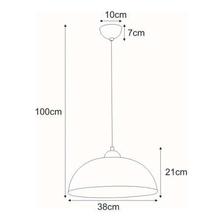 Klasyczna lampa wisząca do kuchni i jadalni K-3858 z serii RAZONI - wymiary