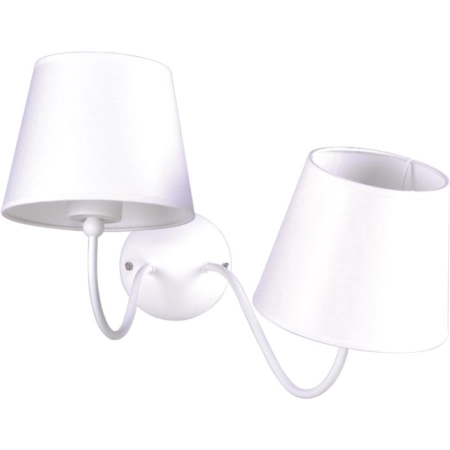 Dwuramienna, biała lampa ścienna z abażurami K-4024 z serii SIENA WHITE