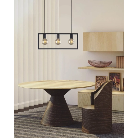 Lampa wisząca z dużą, metalową ramką, nad stół K-4035 z serii LAVAYA - wizualizacja