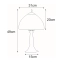 Elegancka, witrażowa lampka stołowa do salonu K-G121551 z serii SARGAN - wizualizacja - wymiary