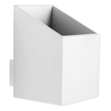 Biała lampa ścienna, asymetryczny box 625/K KR BIA z serii RUBIK 2