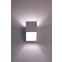 Biała lampa ścienna, asymetryczny box 625/K KR BIA z serii RUBIK 4