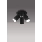 Czarny, minimalistyczny plafon z reflektorami 655/3A CZA z serii ROLOS 2