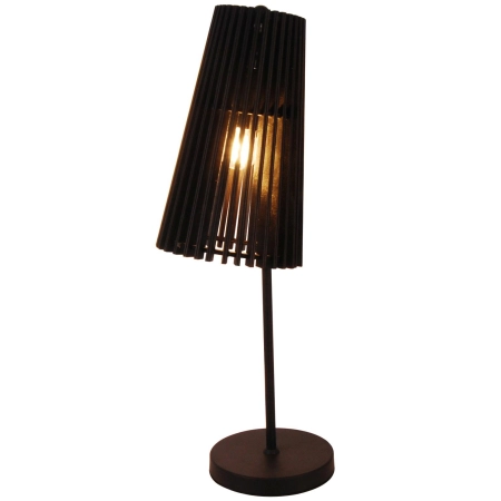 Lampka stołowa drewniana czarna do sypialni LEDEA 50501032 z serii OSAKA