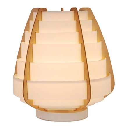 Lampa stołowa drewniana z abażurem E27 LEDEA 50501039 z serii NAGOJA