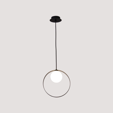 Lampa wisząca czarna okrągła z białym kloszem LEDEA 50101072 z serii TULA