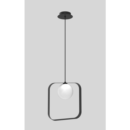 Lampa wisząca czarny kwadrat z białym kloszem LEDEA 50101074 z serii TULA
