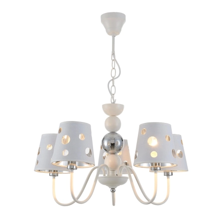 Lampa wisząca pięcioramienna biała do salonu LEDEA 50205110 z serii BATLEY