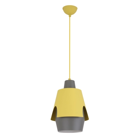 Żółto-szara lampa wisząca młodzieżowa E27 LEDEA 50101149 z serii FALUN