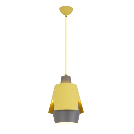 Żółto-szara lampa wisząca młodzieżowa E27 LEDEA 50101149 z serii FALUN 2