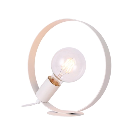 Biała minimalistyczna lampka stołowa okrągła LEDEA 50501201 z serii NEXO