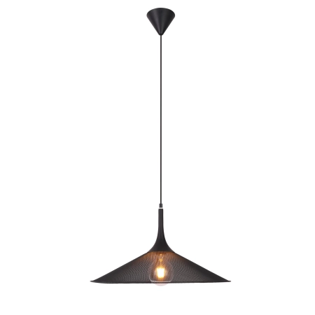 Lampa wisząca czarna z kloszem z siatki LEDEA 50101203 z serii KIRUNA L