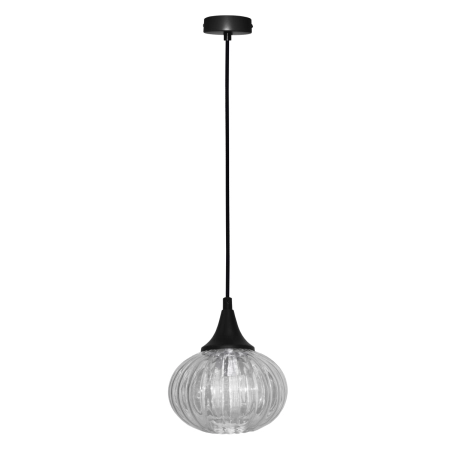 Lampa wisząca czarna z kloszem do kuchni LEDEA 50101275 z serii EXETER